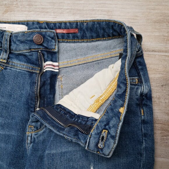 Anthropologie Pilcro Women’s Denim Destroyed Knee Straight Leg Jeans Size 27 - Picture 6 of 9